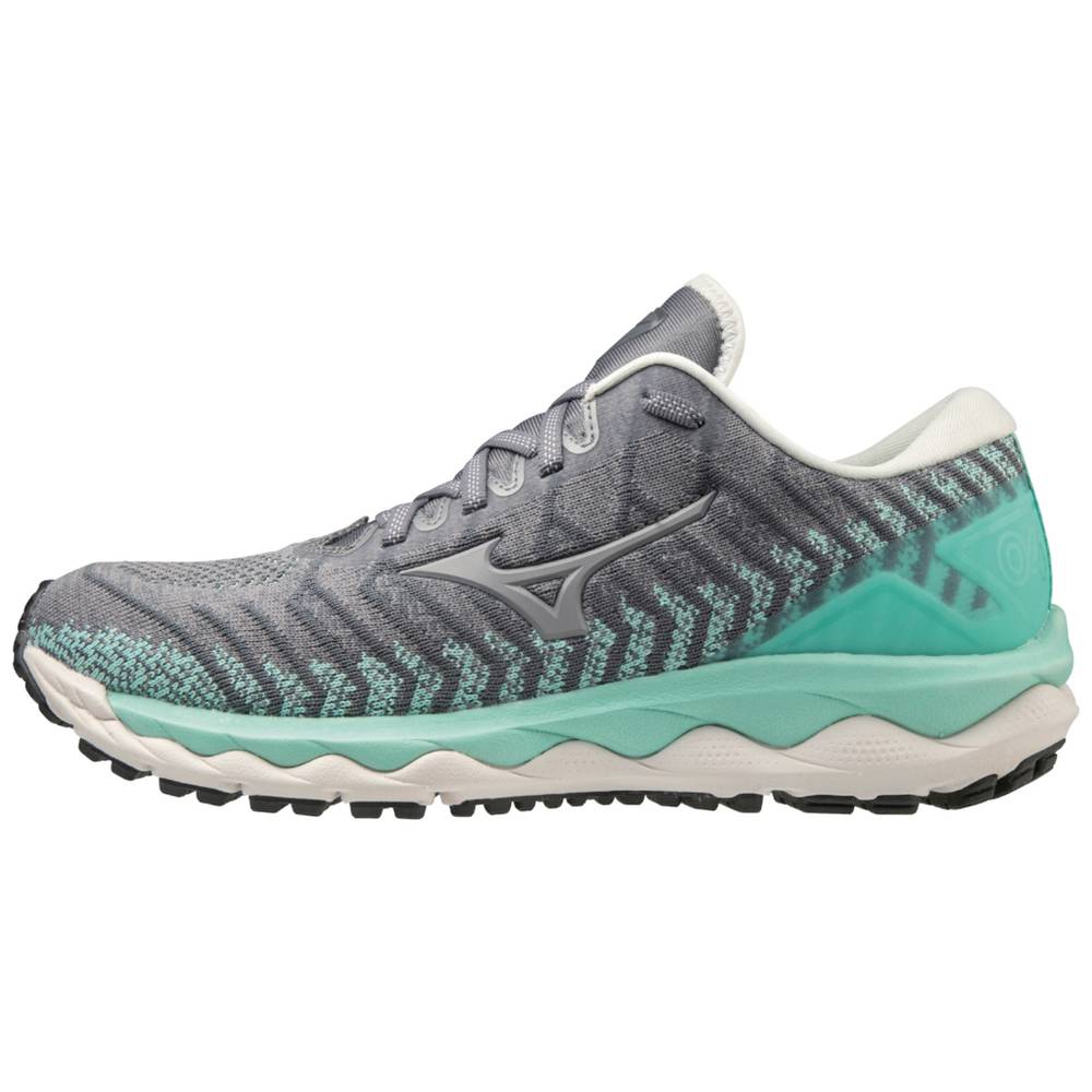 Womens Mizuno Wave Sky 4 WAVEKNIT™ Running Shoes grey/Turquoise Philippines (UCGYPX421)